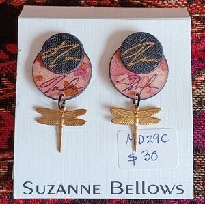 Suzanne Bellows Handcrafted Dragonfly Post Back Earrings 💕